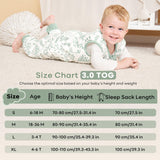 Yoofoss Baby Sleep Sack with Feet 6M-1.5T, TOG 3.0 with 2-Way Zipper