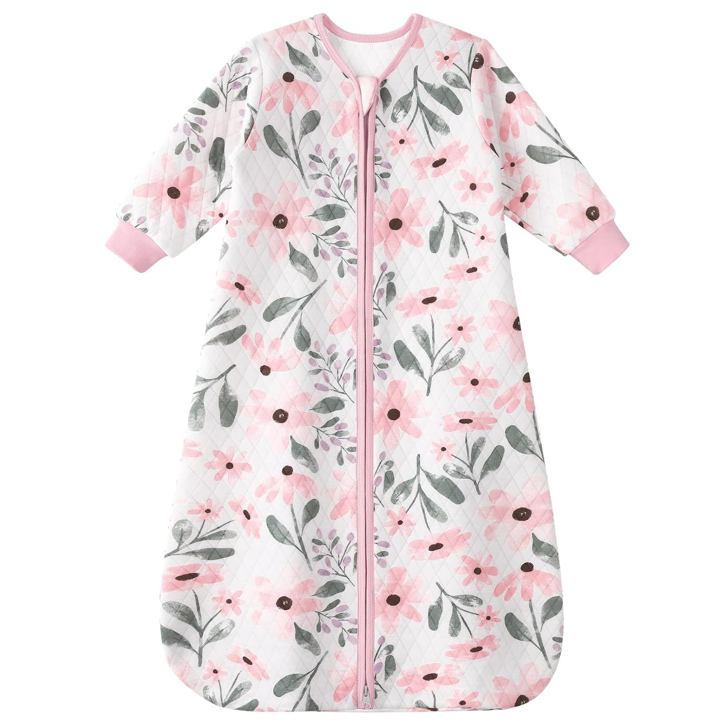 Yoofoss Organic Cotton Long Sleeve Baby Sleep Sack 1.0 Tog Sleep Bag 2-Way Zipper