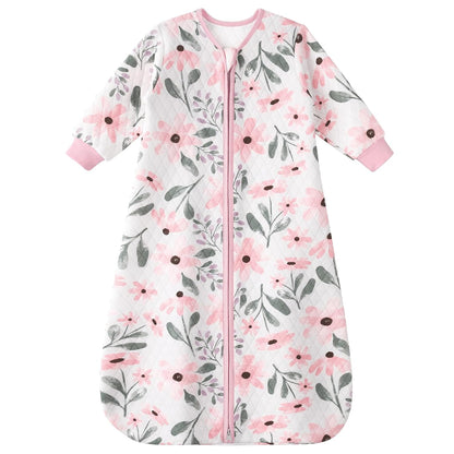 Yoofoss Organic Cotton Long Sleeve Baby Sleep Sack 1.0 Tog Sleep Bag 2-Way Zipper