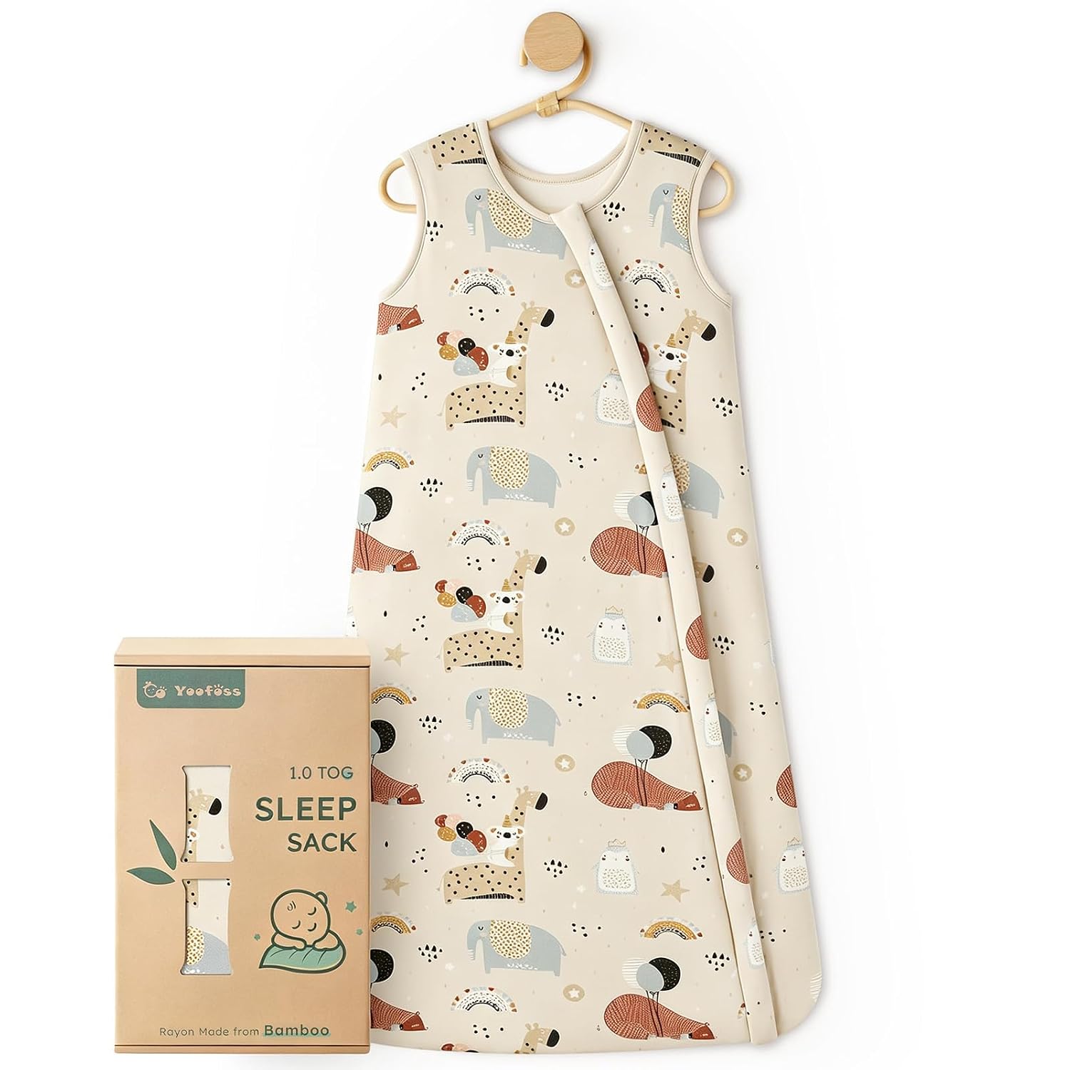 Bamboo Sleep Sack, 1.0 TOG-Animals & Balloons