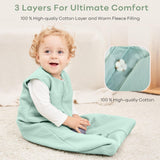 Yoofoss Baby Sleep Sack, Winter 2.0 TOG with 2-Way Zipper, 100% Cotton Fabric (2.0 Tog-green)