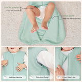 Yoofoss Baby Sleep Sack, Winter 2.0 TOG with 2-Way Zipper, 100% Cotton Fabric (2.0 Tog-green)