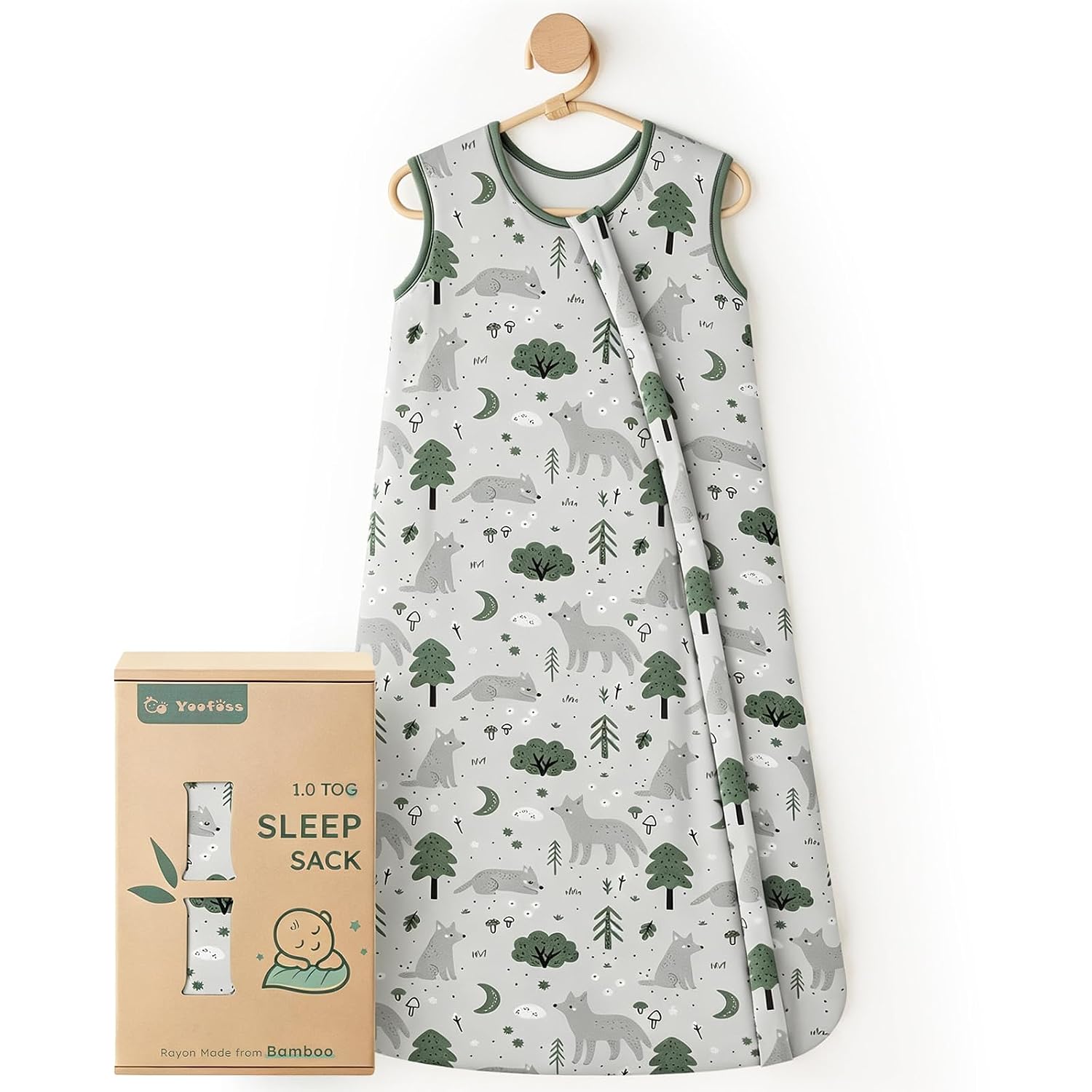 Bamboo Sleep Sack, 1.0 TOG-Green Fox