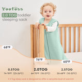 Yoofoss Baby Sleep Sack, Winter 2.0 TOG with 2-Way Zipper, 100% Cotton Fabric (2.0 Tog-green)