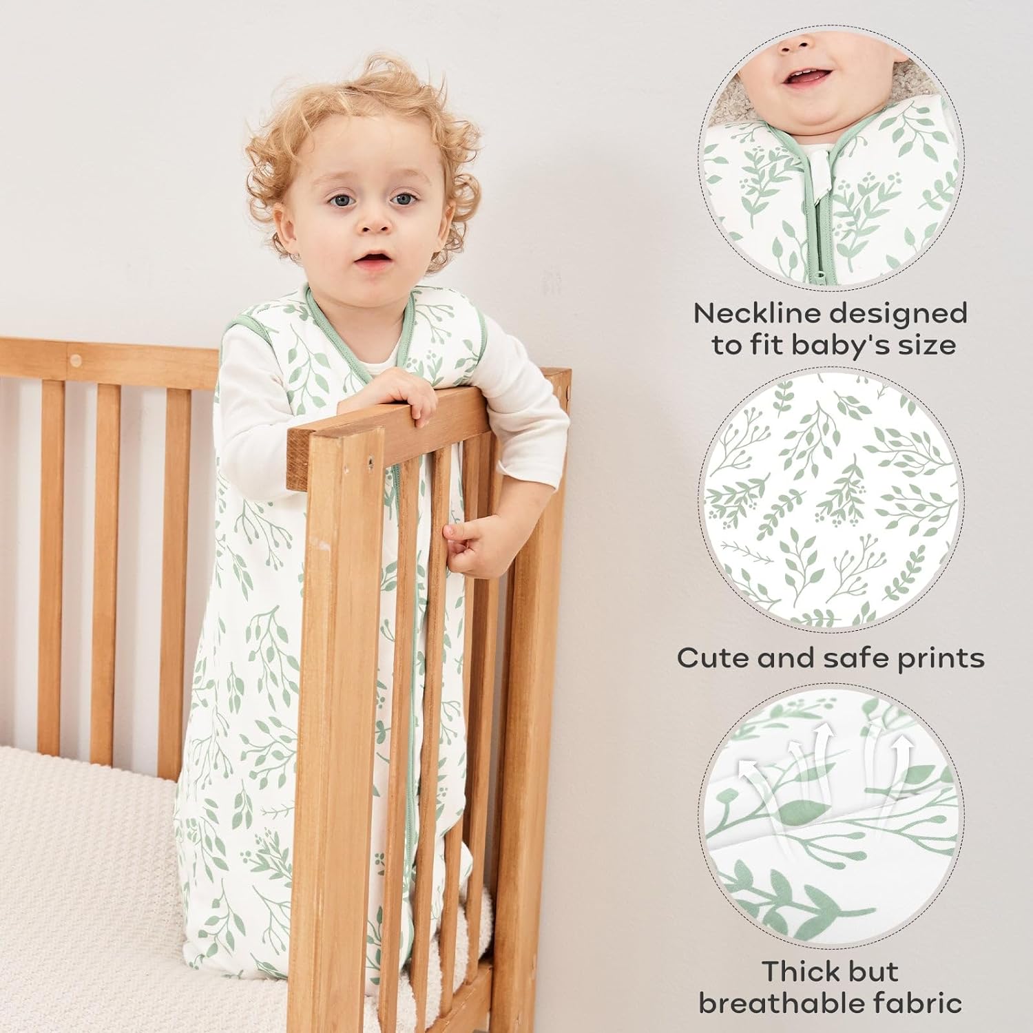 Yoofoss Baby Sleep Sack, Winter TOG 2.5 Winter Baby Wearable Blanket with 2-Way Zipper, 100% Cotton