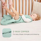 Yoofoss Baby Sleep Sack, Winter 2.0 TOG with 2-Way Zipper, 100% Cotton Fabric (2.0 Tog-green)