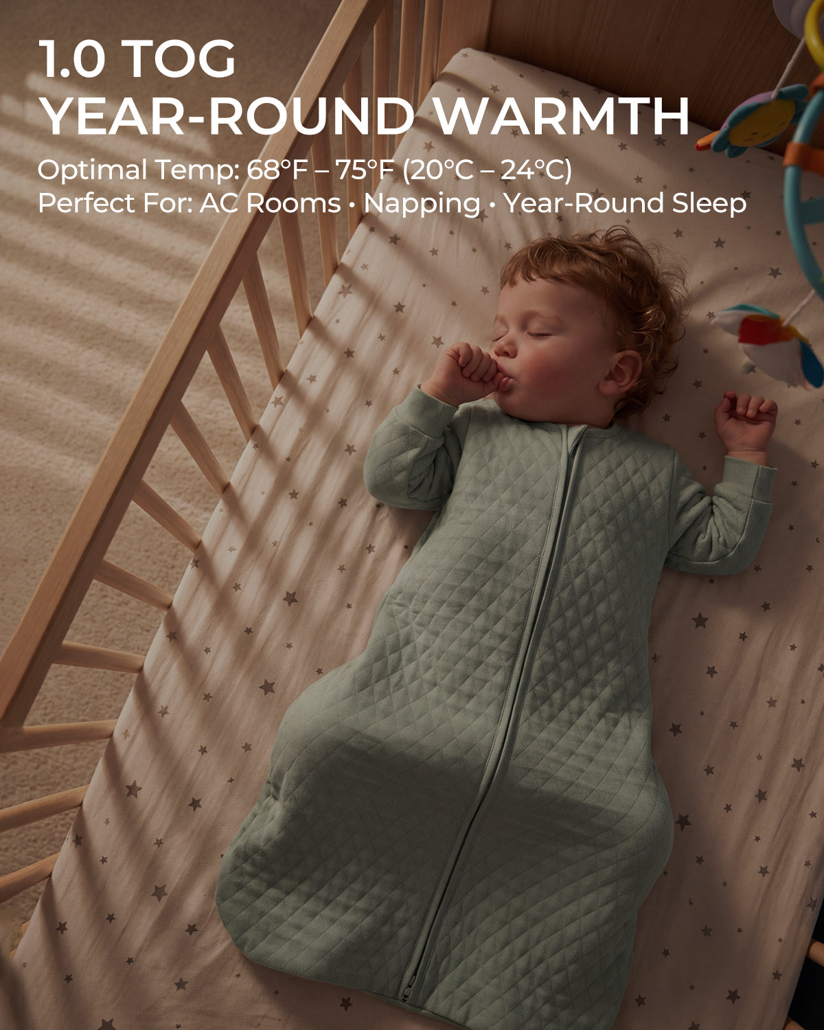 Air-Layer Baby Sleep Sack,1.0 TOG,Long Sleeve