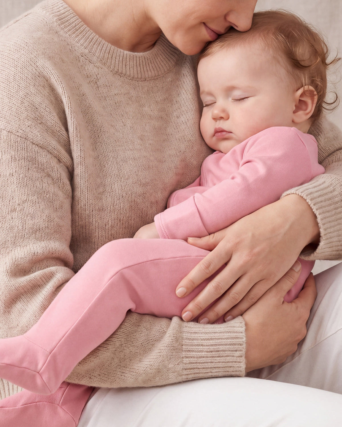 Bamboo Footed Baby Pajamas, Long Sleeve, 3 Pack-Pink&Brown&Beige