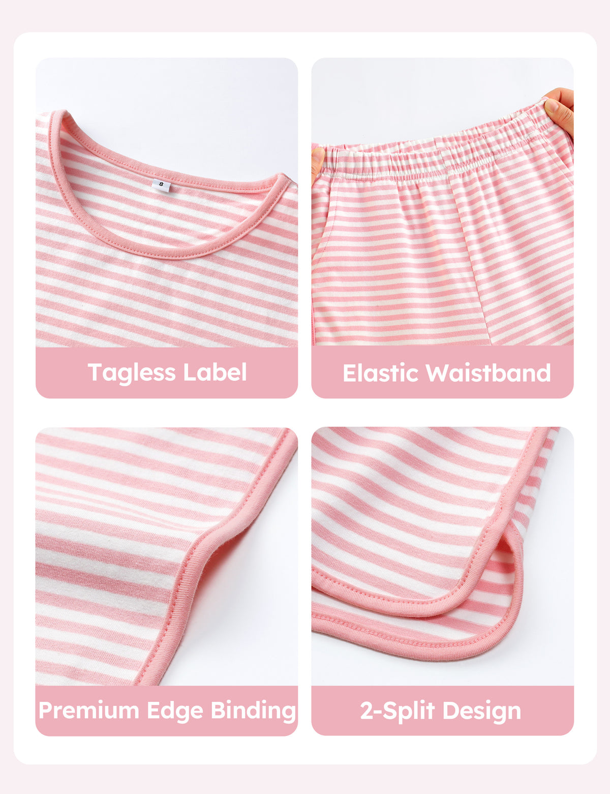 #Color_ Short Sleevespink Stripes