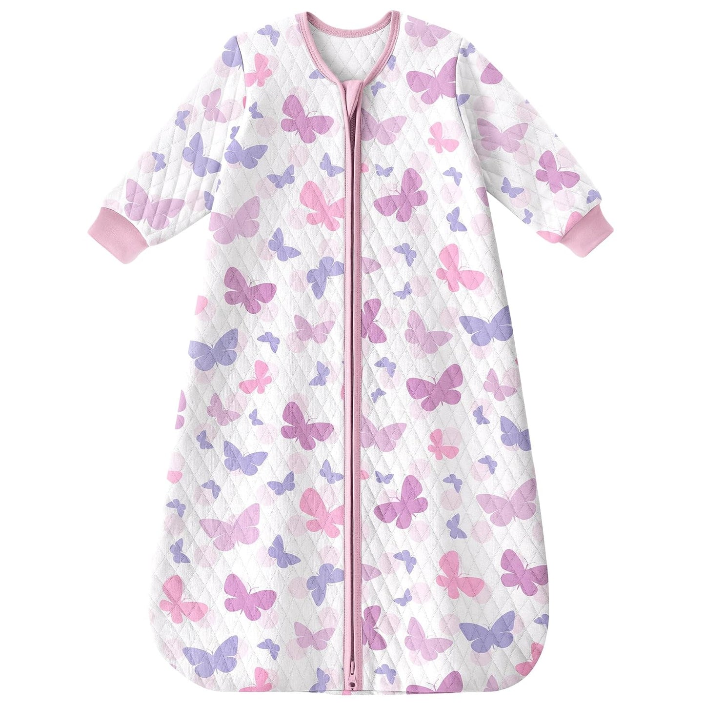 Yoofoss Organic Cotton Long Sleeve Baby Sleep Sack 1.0 Tog Sleep Bag 2-Way Zipper