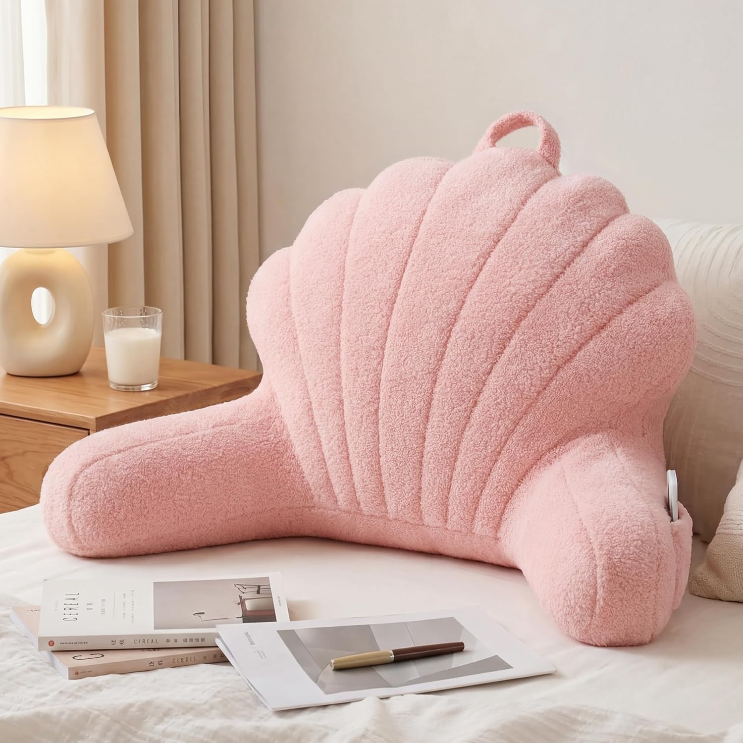 Reading Pillow for Bed Sitting Up | Backrest Pillow with Arms