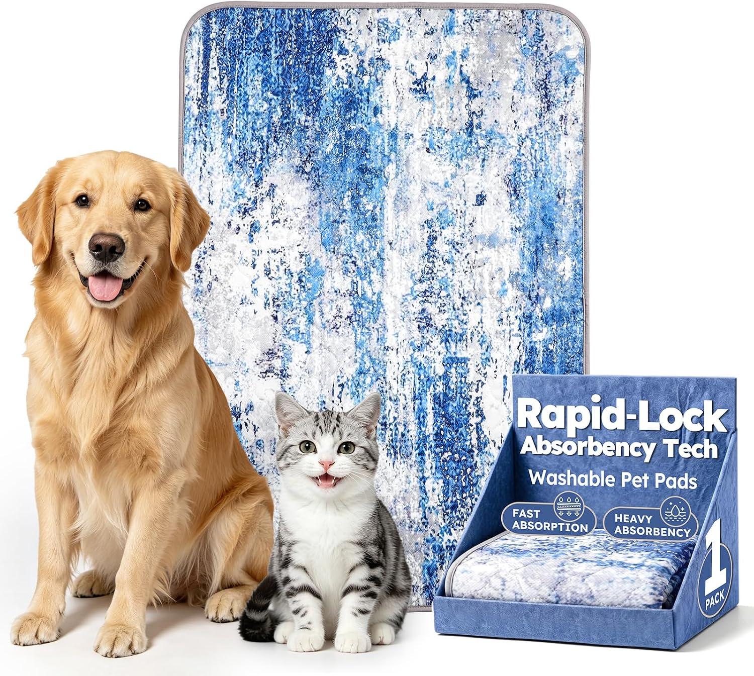 Washable Dog Pee Pads 24"x36" (Pack of 2) | Waterproof & Non-Slip