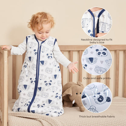 Yoofoss Baby Sleep Sack, Winter TOG 2.5 with 2-Way Zipper, 100% Cotton Fabric Winter Newborn Sleeping Sack