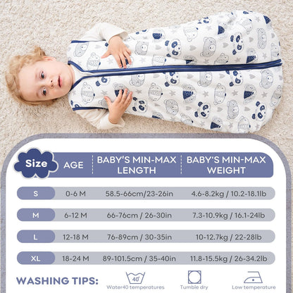 Yoofoss Baby Sleep Sack, Winter TOG 2.5 with 2-Way Zipper, 100% Cotton Fabric Winter Newborn Sleeping Sack
