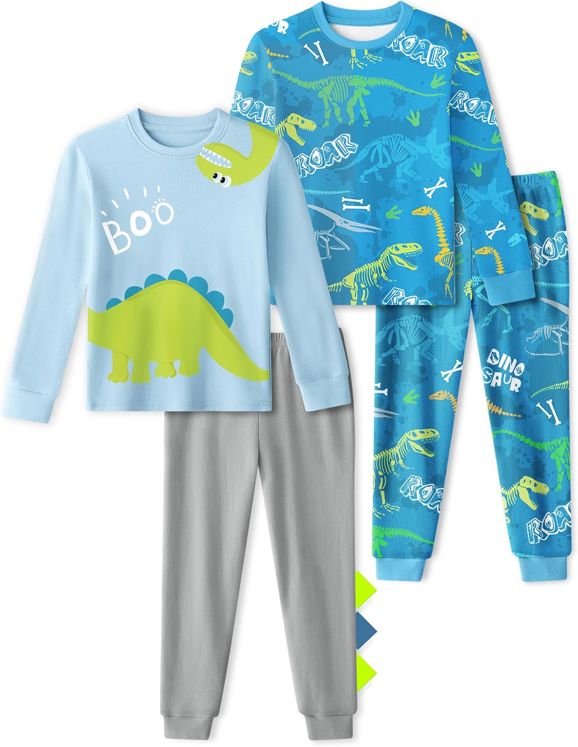 Toddler Pajamas 100% Organic Cotton 4 Piece Long Sleeve Fall Pajama Set