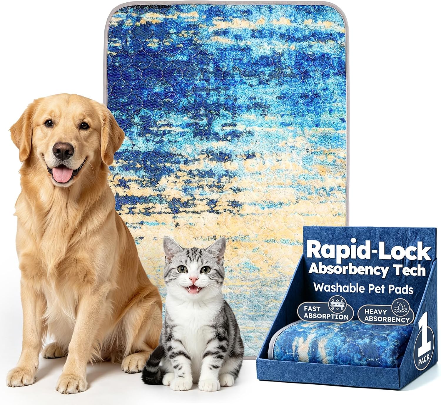 Washable Dog Pee Pads 24"x36" (Pack of 2) | Waterproof & Non-Slip