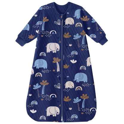 Yoofoss Organic Cotton Long Sleeve Baby Sleep Sack 1.0 Tog Sleep Bag 2-Way Zipper