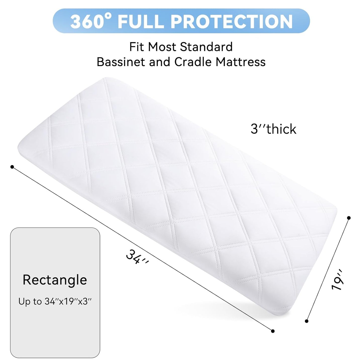 Waterproof Mattress Pad Cover, 2 Pack