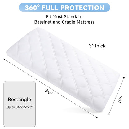 Waterproof Mattress Pad Cover, 2 Pack