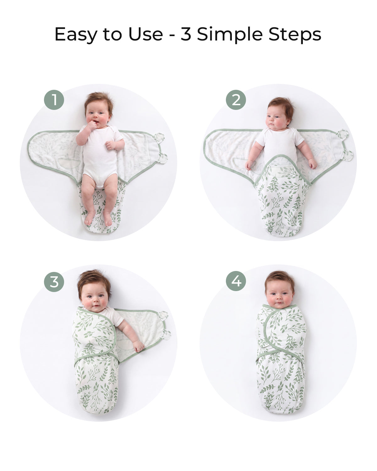 3 Pack Baby Swaddles for Newborns 100% Organic Cotton in Tog 0.5