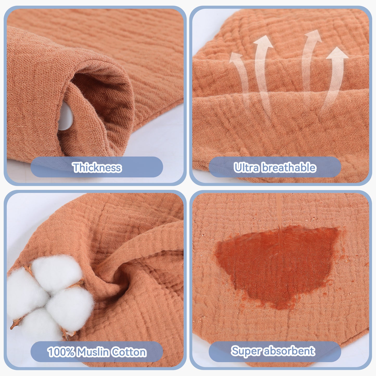 Yoofoss Muslin Baby Bibs 10 Pack 100% Cotton Bandana Bibs for Unisex Baby Boys Girls Bibs for Drooling, Teething