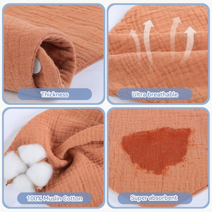 Yoofoss Muslin Baby Bibs 10 Pack 100% Cotton Bandana Bibs for Unisex Baby Boys Girls Bibs for Drooling, Teething