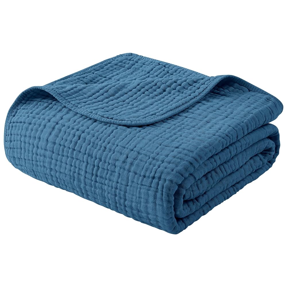 Yoofoss Muslin Blanket 100% Cotton Throw Summer Blanket Large 50" x 60" for Bed Couch 6-Layer Gauze Blanket for Adults Lightweight and Breathable (Copy)