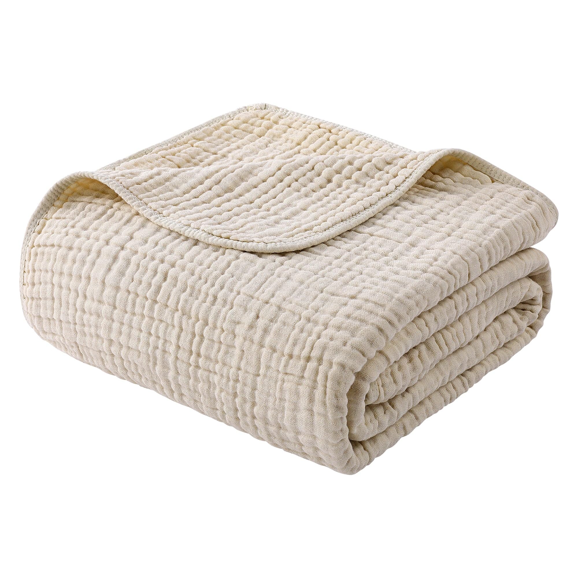 Yoofoss Muslin Blanket 100% Cotton Throw Summer Blanket Large 50" x 60" for Bed Couch 6-Layer Gauze Blanket for Adults Lightweight and Breathable (Copy)