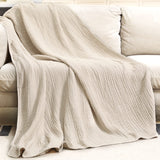 Yoofoss Muslin Blanket 100% Cotton Throw Summer Blanket Large 50" x 60" for Bed Couch 6-Layer Gauze Blanket for Adults Lightweight and Breathable