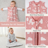 3 Pack-Yoofoss TOG 0.5 Baby Sleep Sack Wearable Blanket for Babies 100% Cotton 2-Way Zipper
