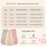 3 Pack-Yoofoss TOG 0.5 Baby Sleep Sack Wearable Blanket for Babies 100% Cotton 2-Way Zipper