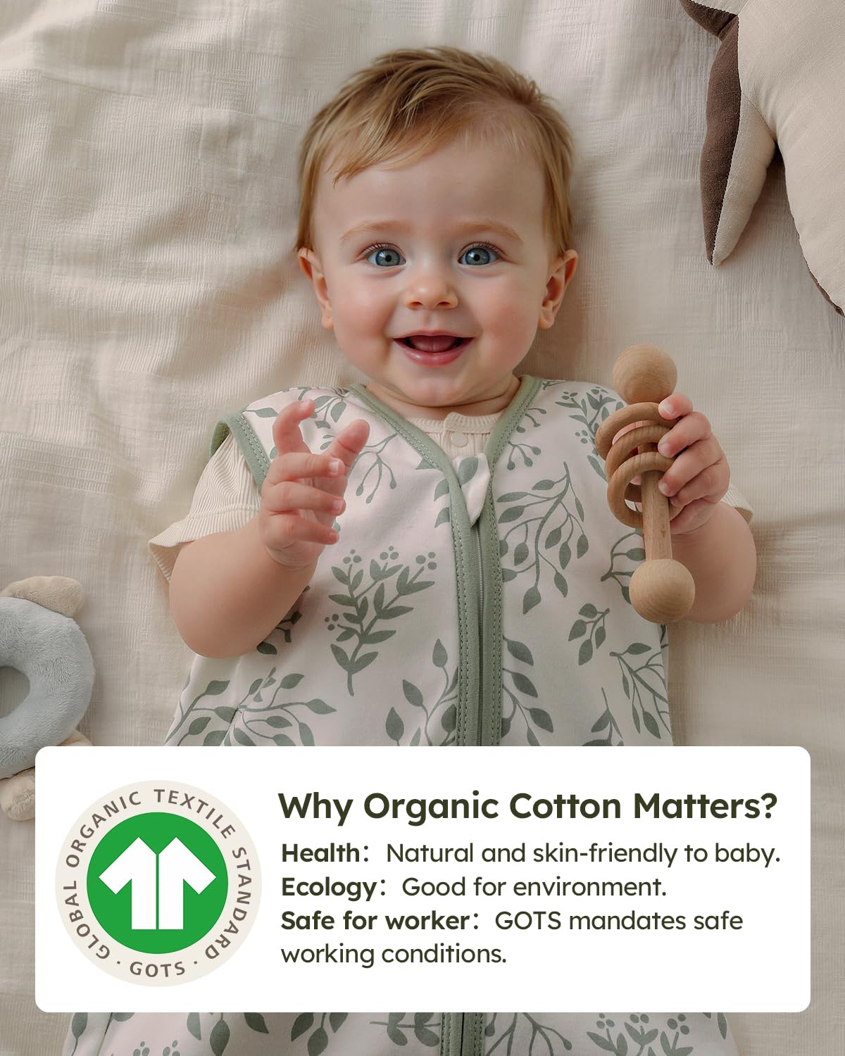 Sleep Sack Green Leaf, 3 Pack, 18-24 Months