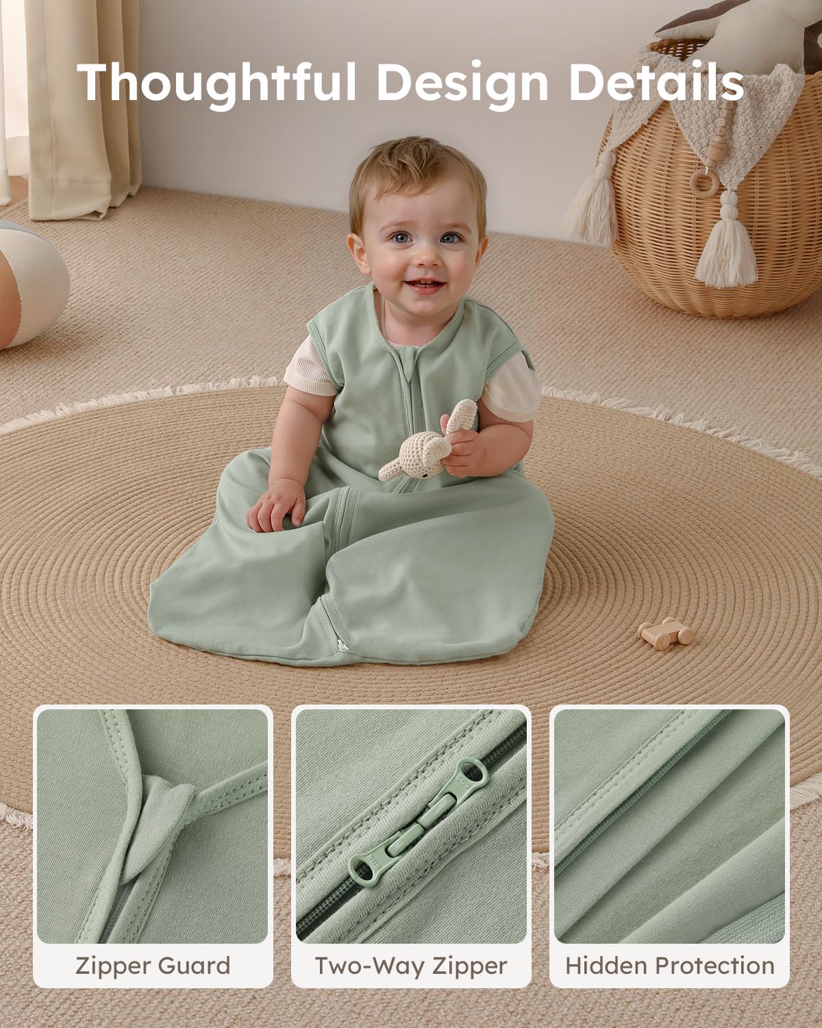Sleep Sack Green Leaf, 3 Pack, 18-24 Months