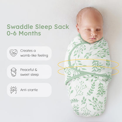 Swaddles Green Leaf in Tog 0.5, 3 Pack, 0-3 Months