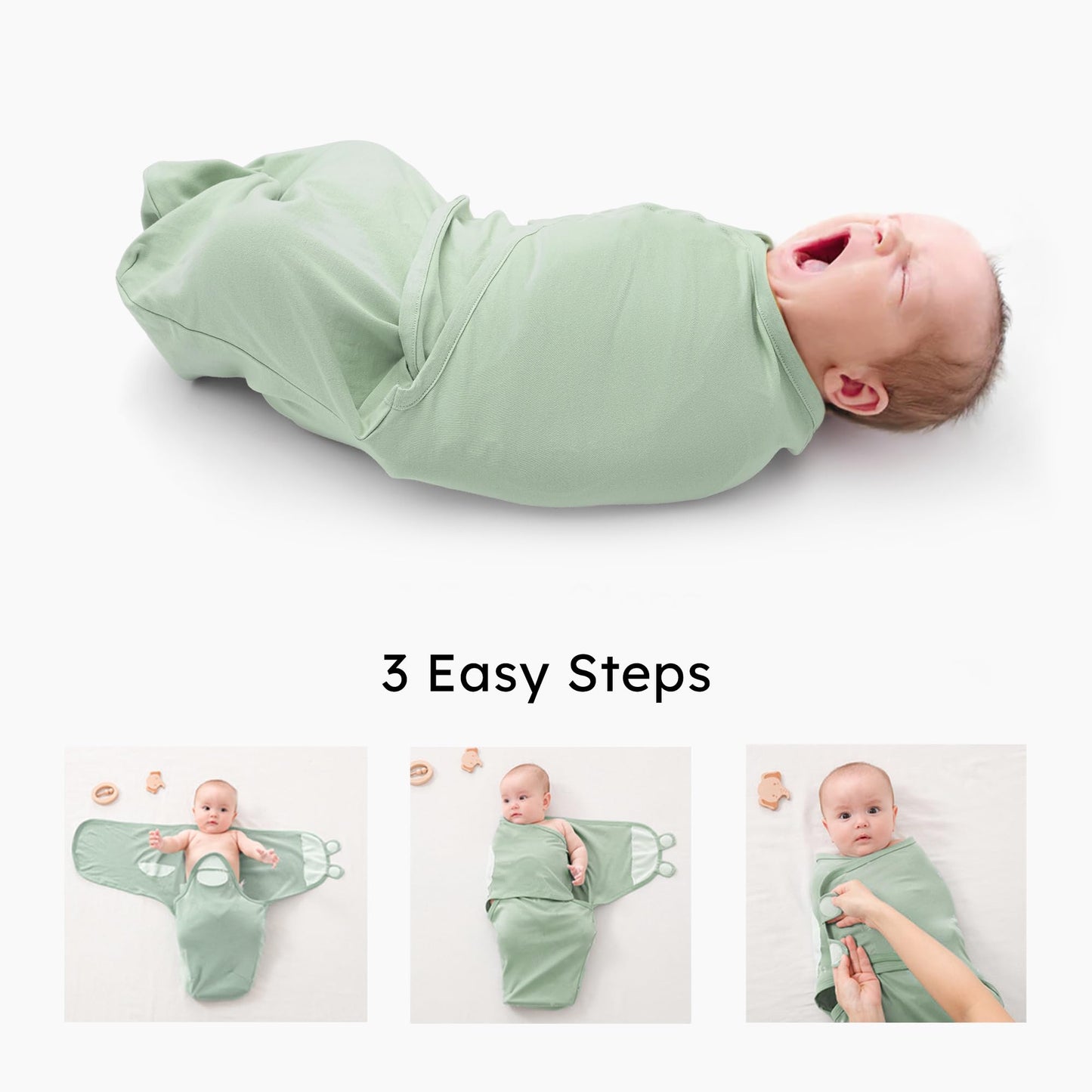 Swaddles Green Leaf in Tog 0.5, 3 Pack, 0-3 Months