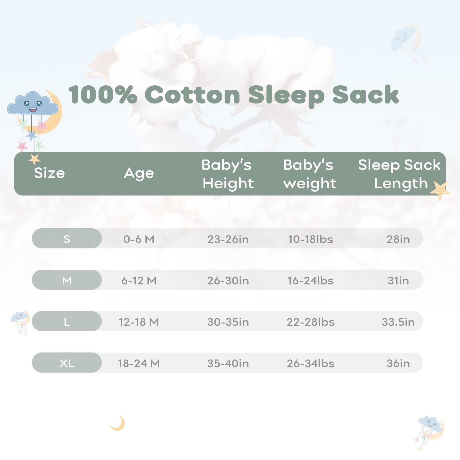 Sleep Sack Multi-color in Tog 0.5, 3 Pack