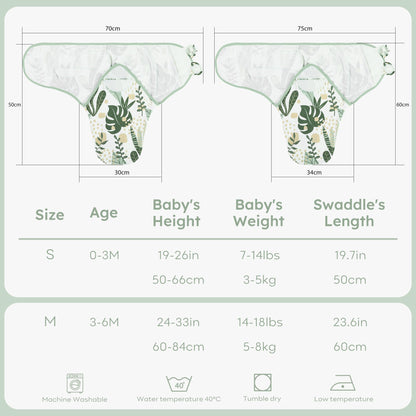 Swaddles Green Leaf in Tog 0.5, 3 Pack, 0-3 Months