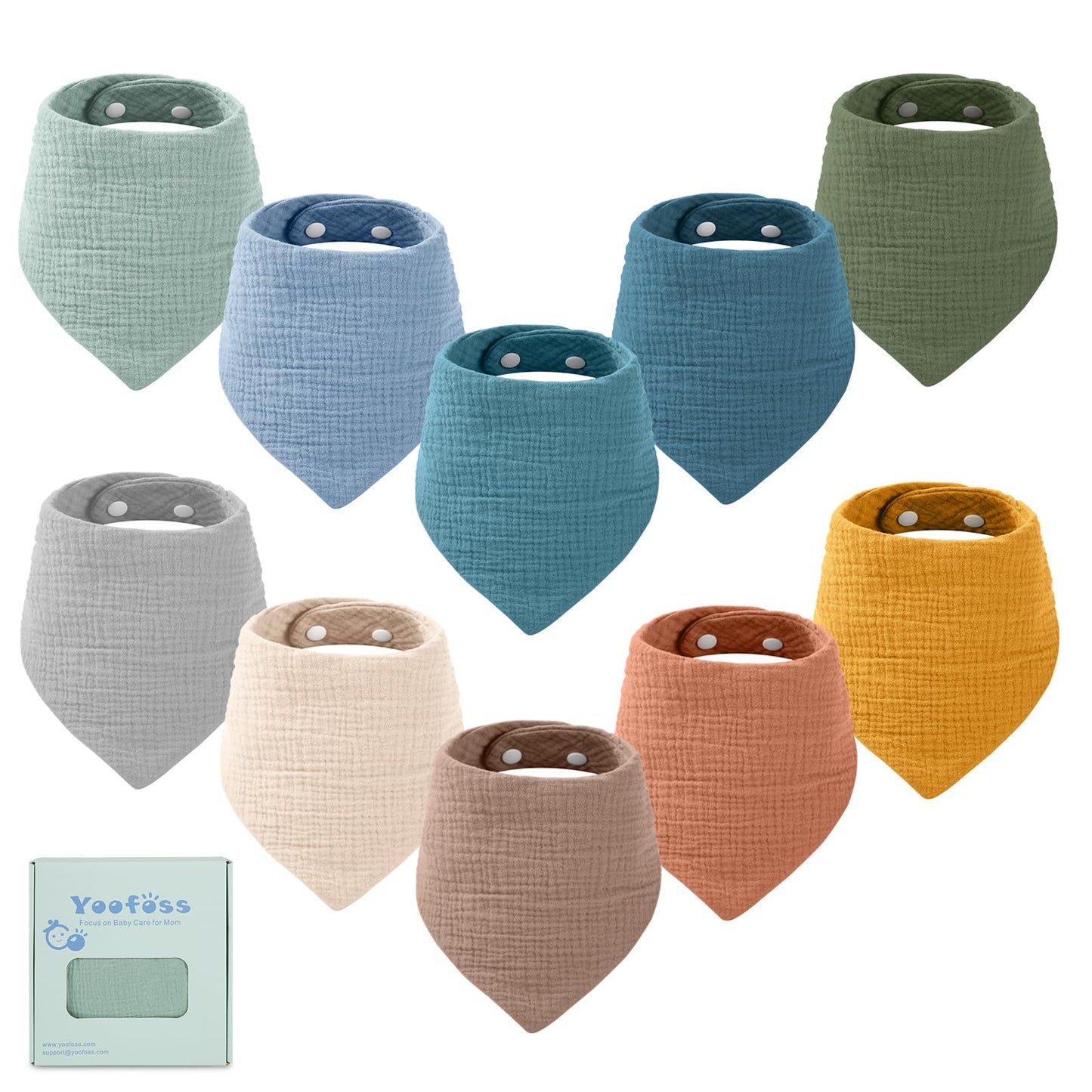 Baby Bibs Multi-color 10 Pack