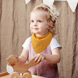 Yoofoss Muslin Baby Bibs 10 Pack Bandana Bibs 100% Cotton 6-Layer Soft Absorbent Drool Bibs for Boys and Girls