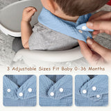 Yoofoss Muslin Baby Bibs 10 Pack Bandana Bibs 100% Cotton 6-Layer Soft Absorbent Drool Bibs for Boys and Girls