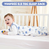 3 Pack-Yoofoss TOG 0.5 Baby Sleep Sack Wearable Blanket for Babies 100% Cotton 2-Way Zipper