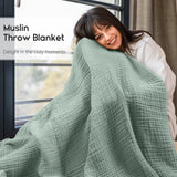 Yoofoss Muslin Blanket 100% Cotton Throw Summer Blanket Large 50" x 60" for Bed Couch 6-Layer Gauze Blanket for Adults Lightweight and Breathable (Copy)