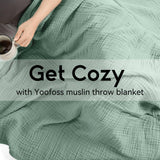 Yoofoss Muslin Blanket 100% Cotton Throw Summer Blanket Large 50" x 60" for Bed Couch 6-Layer Gauze Blanket for Adults Lightweight and Breathable (Copy)