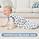 3 Pack-Yoofoss TOG 0.5 Baby Sleep Sack Wearable Blanket for Babies 100% Cotton 2-Way Zipper