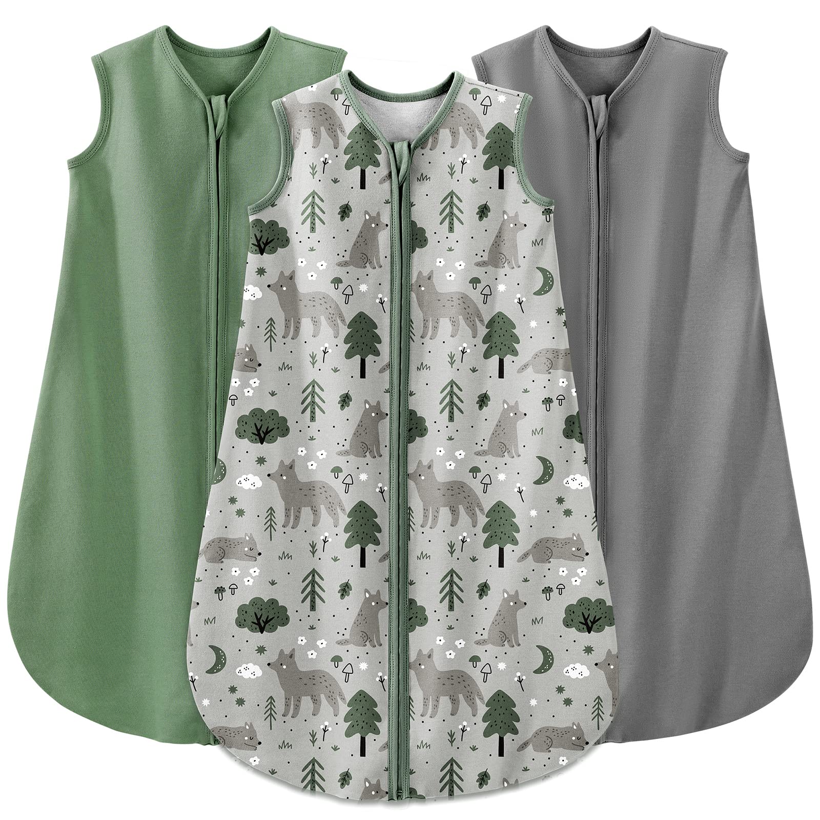 Sleep Sack Gray Fox In Tog 0.5, 3 Pack