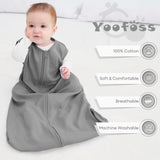 3 Pack-Yoofoss TOG 0.5 Baby Sleep Sack Wearable Blanket for Babies 100% Cotton 2-Way Zipper