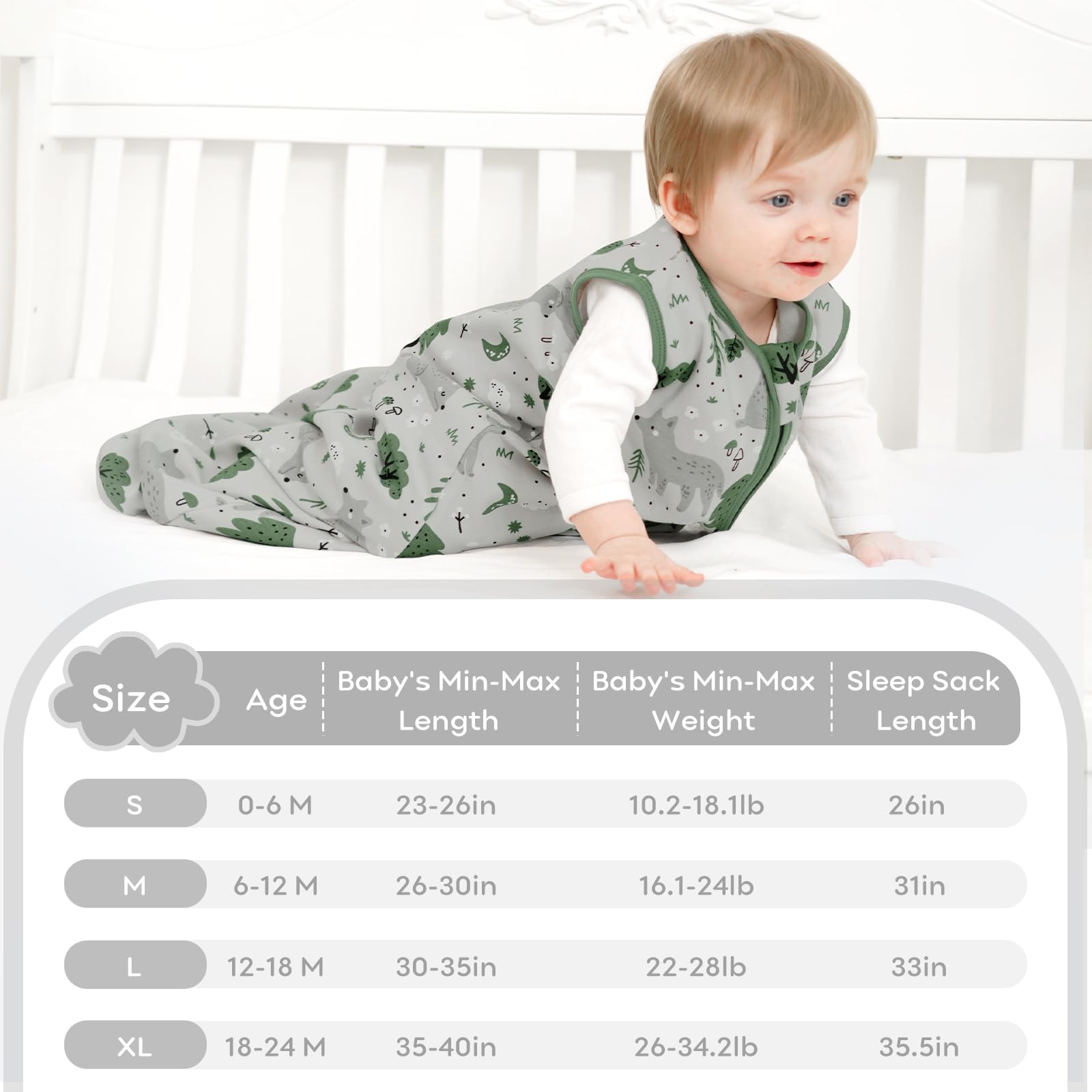 Sleep Sack 100% Cotton In Tog 0.5,3 Pack-Camouflage&car&dinosaur