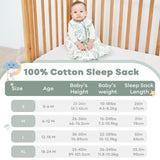 Yoofoss Baby Sleep Sack, 100% Cotton Baby Blanket with Zipper, Pack of 2