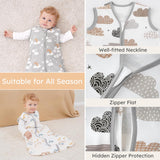 3 Pack-Yoofoss TOG 0.5 Baby Sleep Sack Wearable Blanket for Babies 100% Cotton 2-Way Zipper