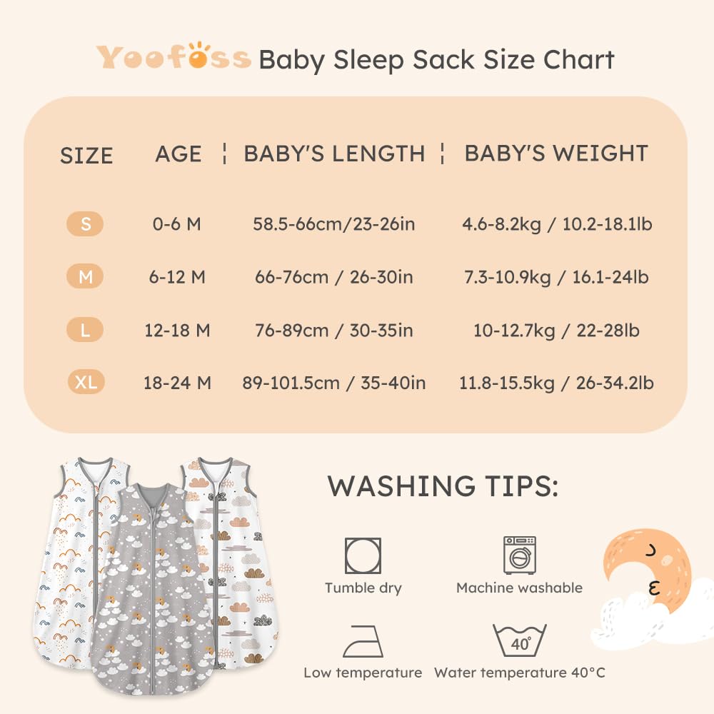 Sleep Sack Multi-color in Tog 0.5, 3 Pack